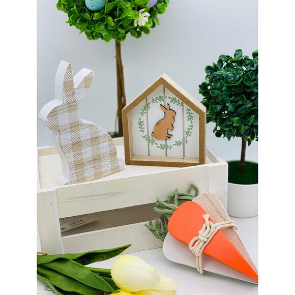 Easter Bunny Carrot Tiered Tray Decor Set of 3 - Picture 2 of 2